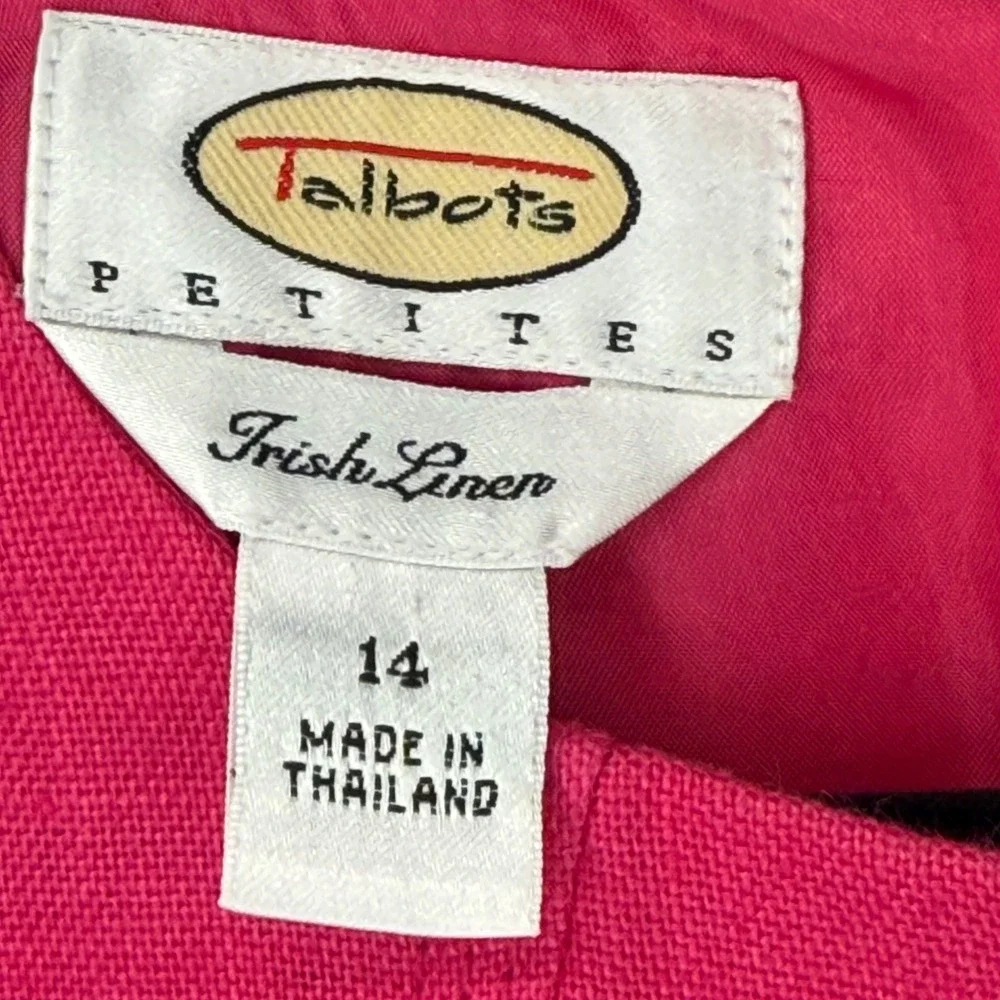Talbots‎ Petites Pink 100% Irish Linen Sleeveless Sheath Dress Size 14P